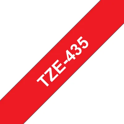 Brother TZe Laminierband Weiß auf Rot 1,2 cm breit und 8 m lang, für TZ und TZe Beschriftungsgeräte