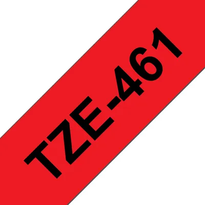 Band Brother TZE-461 Schwarz auf Rot 36 mm 8 m laminiert