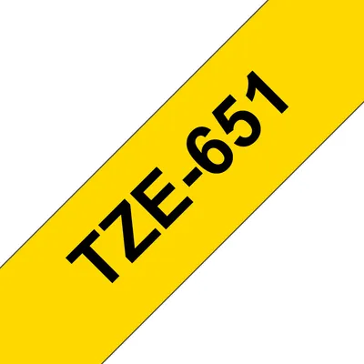 Laminierband Brother TZe-651 Gelb 24mm x 8m Wasser- und Kratzfest