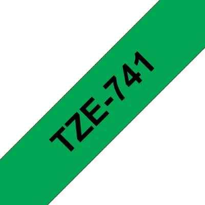 Beschriftungsband Brother TZE-741 Schwarz auf Gruen 18 mm x 8 m