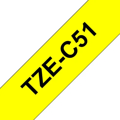 Band für Etikettendrucker Brother TZE-C51 24 mm x 5 m Schwarz auf gelb fluoreszierend