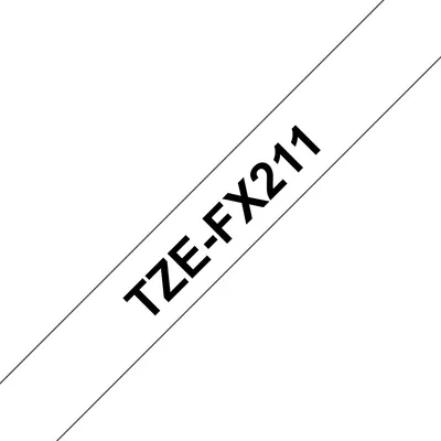 Beschriftungsband Brother TZE-FX211 Schwarz auf Weiß 6 mm x 8 m