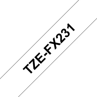 Klebeband Brother TZe-FX231 TZ Laminierter 12mm Schwarz auf Weiß