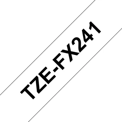 Etikettenband Brother TZe-FX241 Schwarz auf Weiß 18 mm x 8 m laminiert flexibel