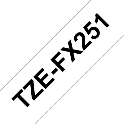 Beschriftungsband Brother TZE-FX251 24 mm Flexibel Laminiert Schwarz auf Weiß