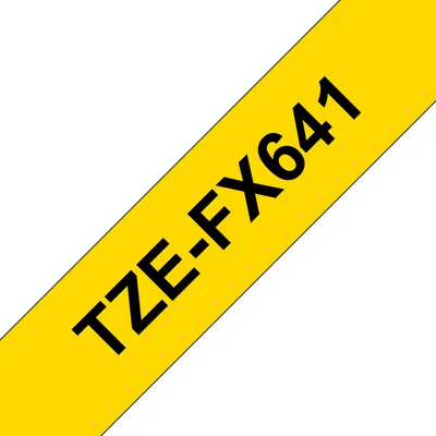 Band für Etikettendrucker Brother TZE-FX641 18 mm x 8 m Schwarz auf Gelb