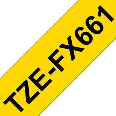 Band für Etikettendrucker Brother TZE-FX661 Schwarz 8 m laminiert flexibel