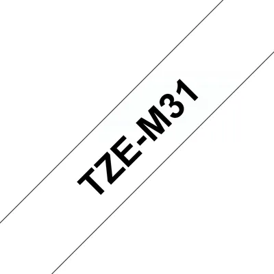 Band für Brother Etikettendrucker TZE-M31 Laminiert Matt 1,2 cm x 8 m