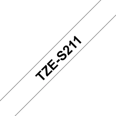 Band für Etikettendrucker Brother TZE-S211 6 mm 8 m Schwarz