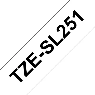 Kabelbeschriftungsband Brother TZESL251 24mm x 8m Schwarz auf Weiß selbstlaminierend
