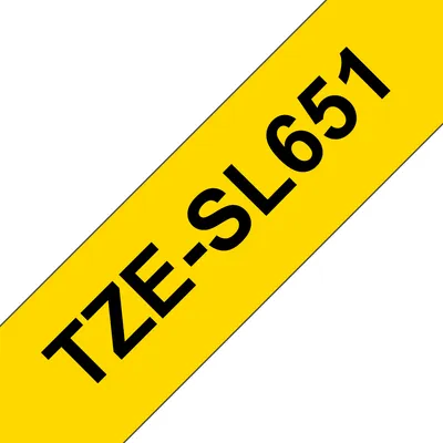 Schriftband TZe-SL651 Schwarz auf Gold, selbstlaminierend, 2,4 cm breit, 8 m Länge, Gelb
