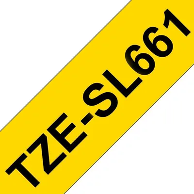Band Brother TZE-SL661 Schwarz auf Gelb 36 mm x 8 m Laminiert