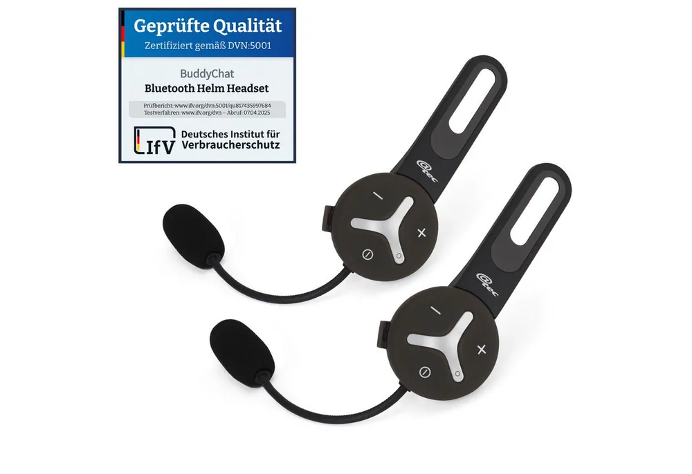 BuddyChat Buddy Chat Duo Bluetooth® Interkom Bluetooth-Kopfhörer (Bluetooth, Gegensprechanlage, bis zu 1000 m, Intercom, für 2 Teilnehmer)