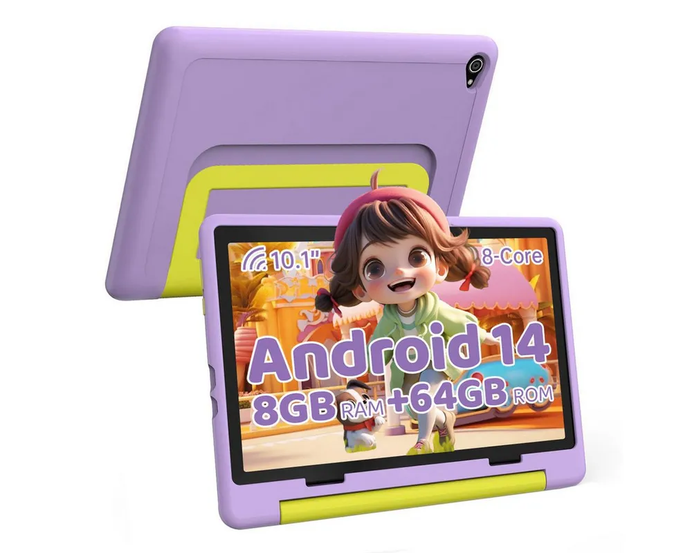 BUFO 10'' Android 64GB 1280x800 HD IPS WiFi 6 Lern Kinder Tablet (10", 64 GB, Android 14, 5G WiFi, Kids Bumper Blau, Elterliche Kontrolle, Anti-Blaulicht)