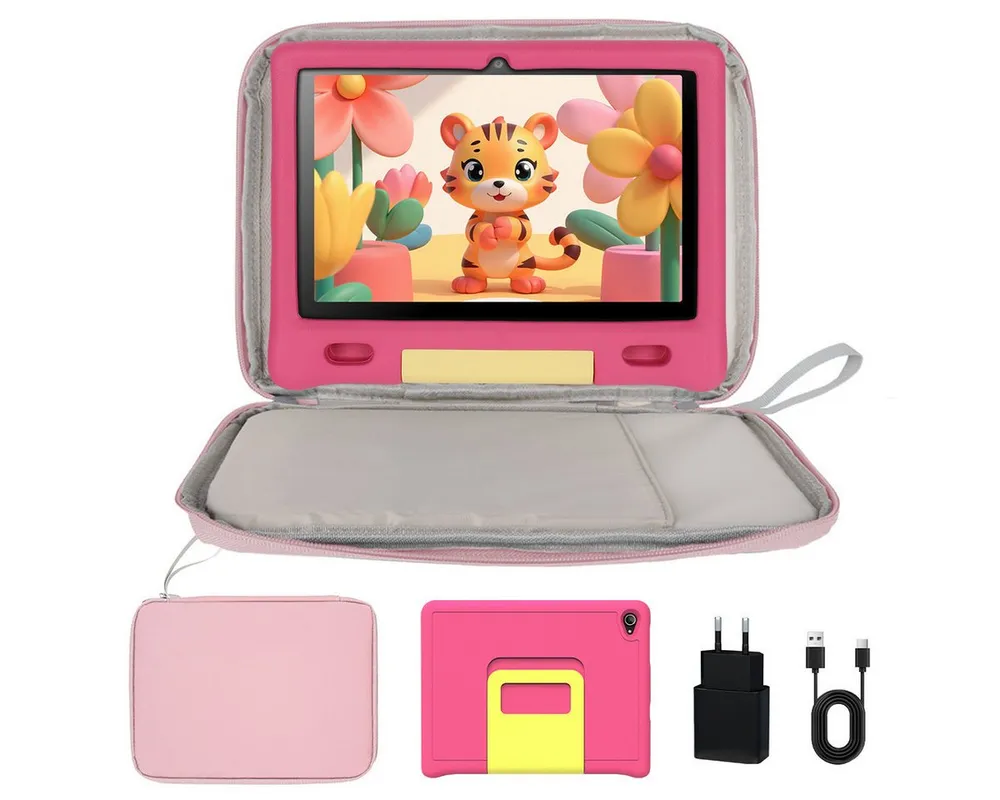 BUFO 10 Zoll 3GB RAM, 128GB, 1280x800 HD Display, Wi-FI 6, 5000mAh, Kinder Tablet (10", 128 GB, Android 15, 5G WiFi, Kinder-Tablet mit Elternkontrolle, langlebiger Case, HD 1280x800)