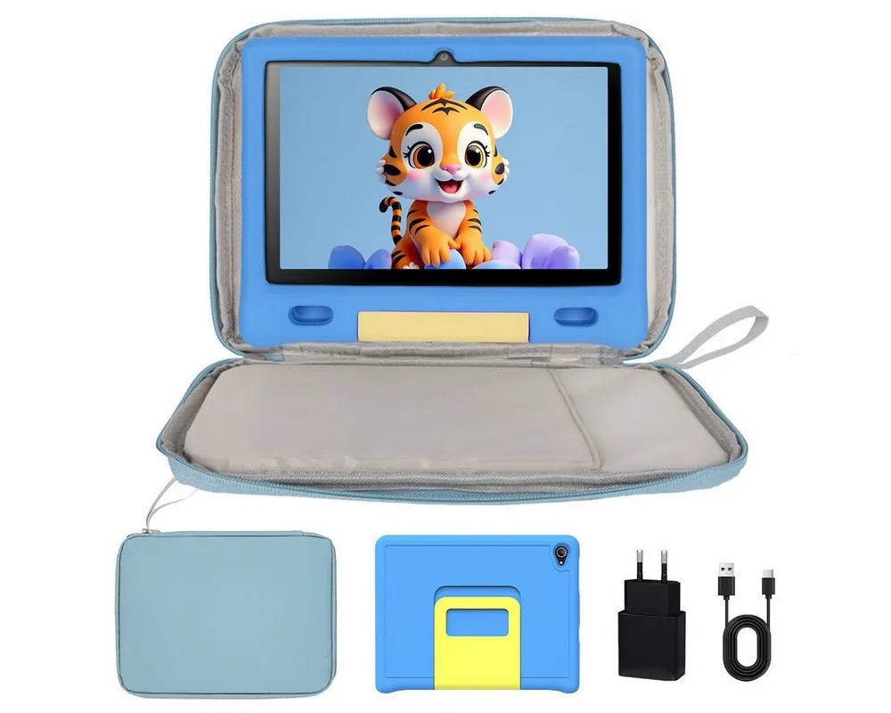 BUFO 10 Zoll 3GB RAM, 128GB, 1280x800 HD Display, Wi-FI 6, 5000mAh, Kinder Tablet (10", 128 GB, Android 15, 5G WiFi, Kinder-Tablet mit Elternkontrolle, langlebiger Case, HD 1280x800)