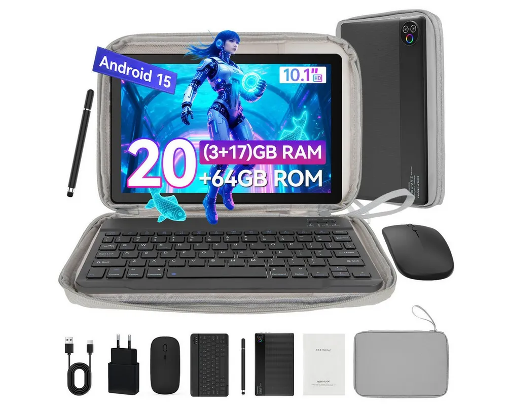 BUFO 10 Zoll 64 GB 1280x800 IPS Maus Tastatur Handschrift Stift Set Tablet (10", 64 GB, Android, WiFi, Dual-Kamera)