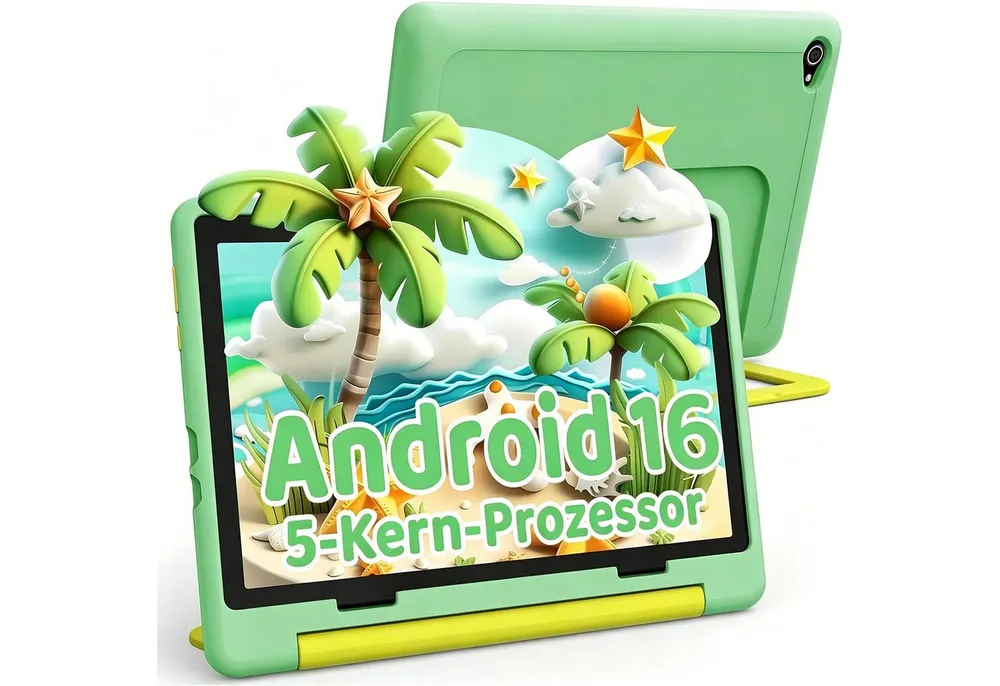 BUFO 10 Zoll Android 16, 24(3+21)GB RAM+64GB, 1280x800 HD IPS, Kinder Tablet (10", 64 GB, Android 16, WiFi 6, Robuste Schutzhülle, Vorinstallierte Lernapps, GMS-Zertifizierung)