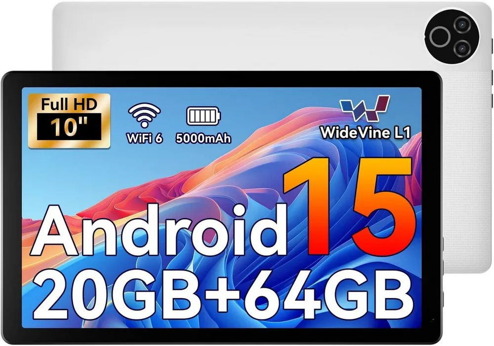 BUFO 10 Zoll HD, 3 GB RAM, 64 GB Erweiterbar auf 1 TB, Android Tablet (10", 64 GB, Android, 2,4G/5G WiFi, Dual-Kamera)
