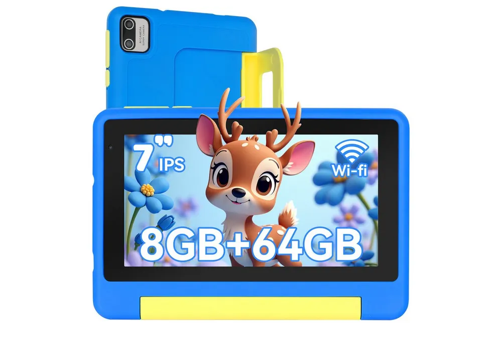 BUFO 7 Zoll 8(2+6)GB+64GB, Wi-Fi, Bluetooth, 1024 x 600 HD-Display, Kinder Tablet (7", 64 GB, Android, WiFi, Dual-Kamera, Kindersicherung, Augenschonendes IPS)
