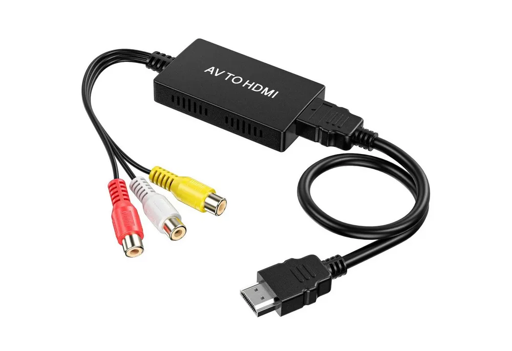 Bundviel AV zu HDMI Adapter,1080P Composite CVBS AV zu HDMI Video Audio HDMI-Adapter zu RCA, HDMI