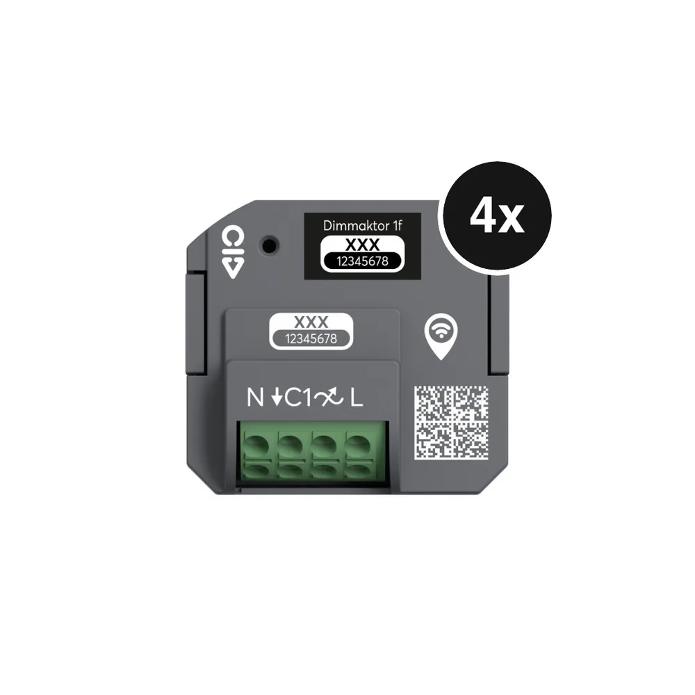 Busch-Jaeger Dimmaktor free@home wireless - zur Lichtsteuerung, Unterputz, 1-Kanal, 0,78 A - 4er-Set