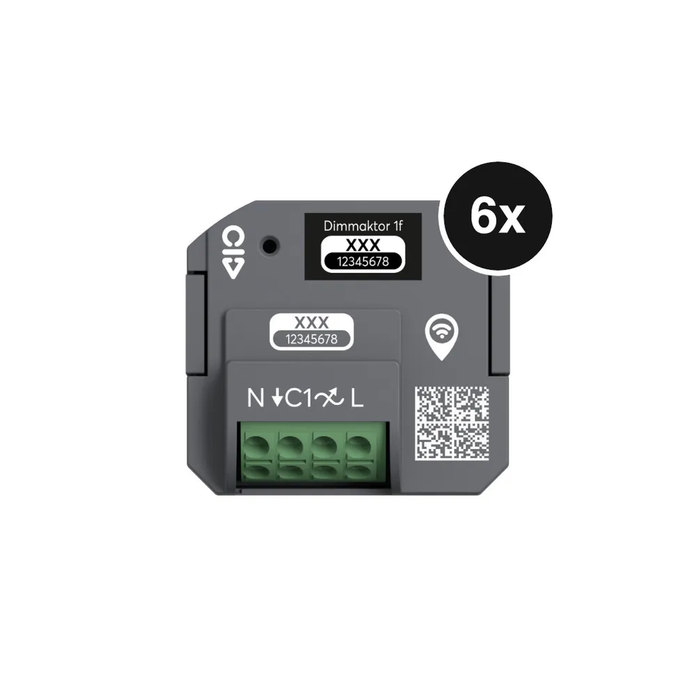 Busch-Jaeger Dimmaktor free@home wireless - zur Lichtsteuerung, Unterputz, 1-Kanal, 0,78 A - 6er-Set