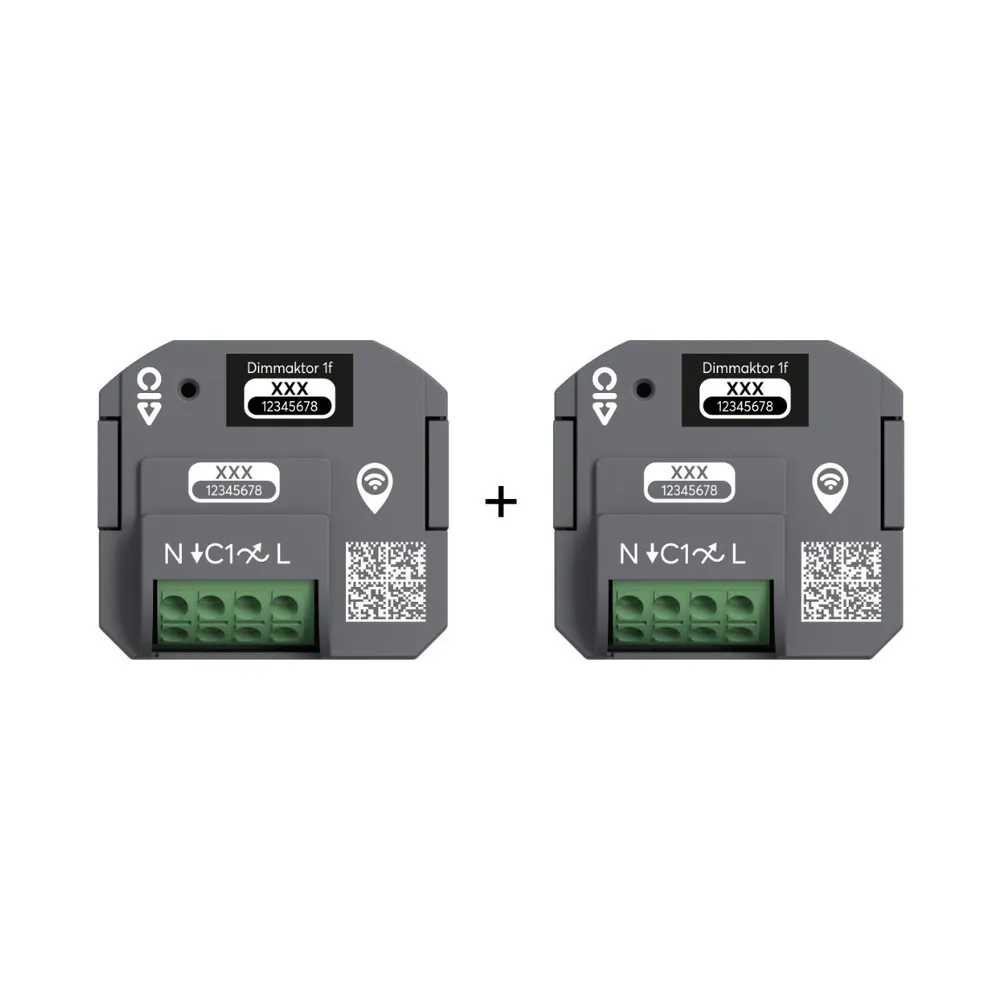 Busch-Jaeger Dimmaktor free@home wireless - zur Lichtsteuerung, Unterputz, 1-Kanal, 0,78 A - 2er-Set - Grau