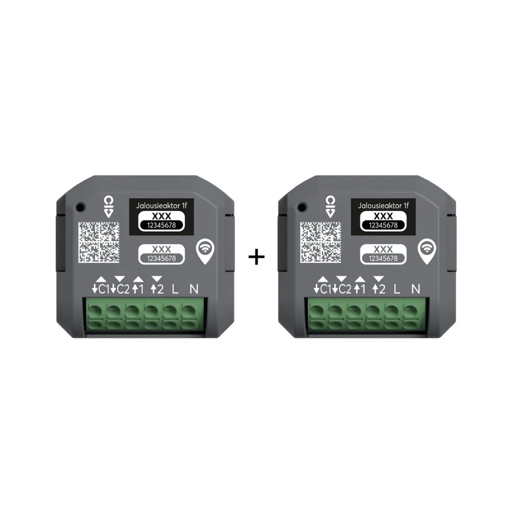 Busch-Jaeger Jalousieaktor free@home wireless - zur Jalousiesteuerung, Unterputz, 1-Kanal, 4 A - 2er-Set - Grau