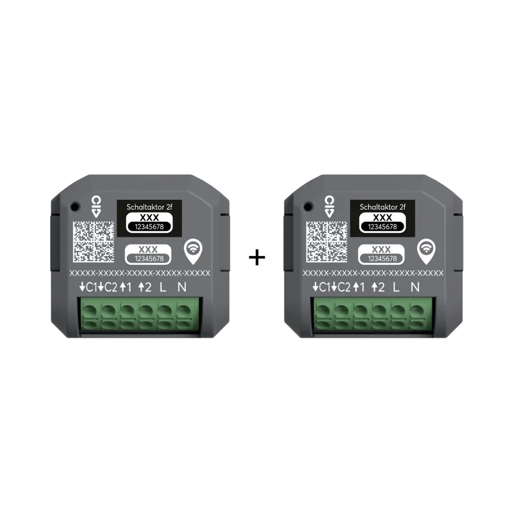 Busch-Jaeger Schaltaktor free@home wireless - zur Lichtsteuerung, Unterputz, 2-Kanal, 4,3 A - 2er-Set - Grau