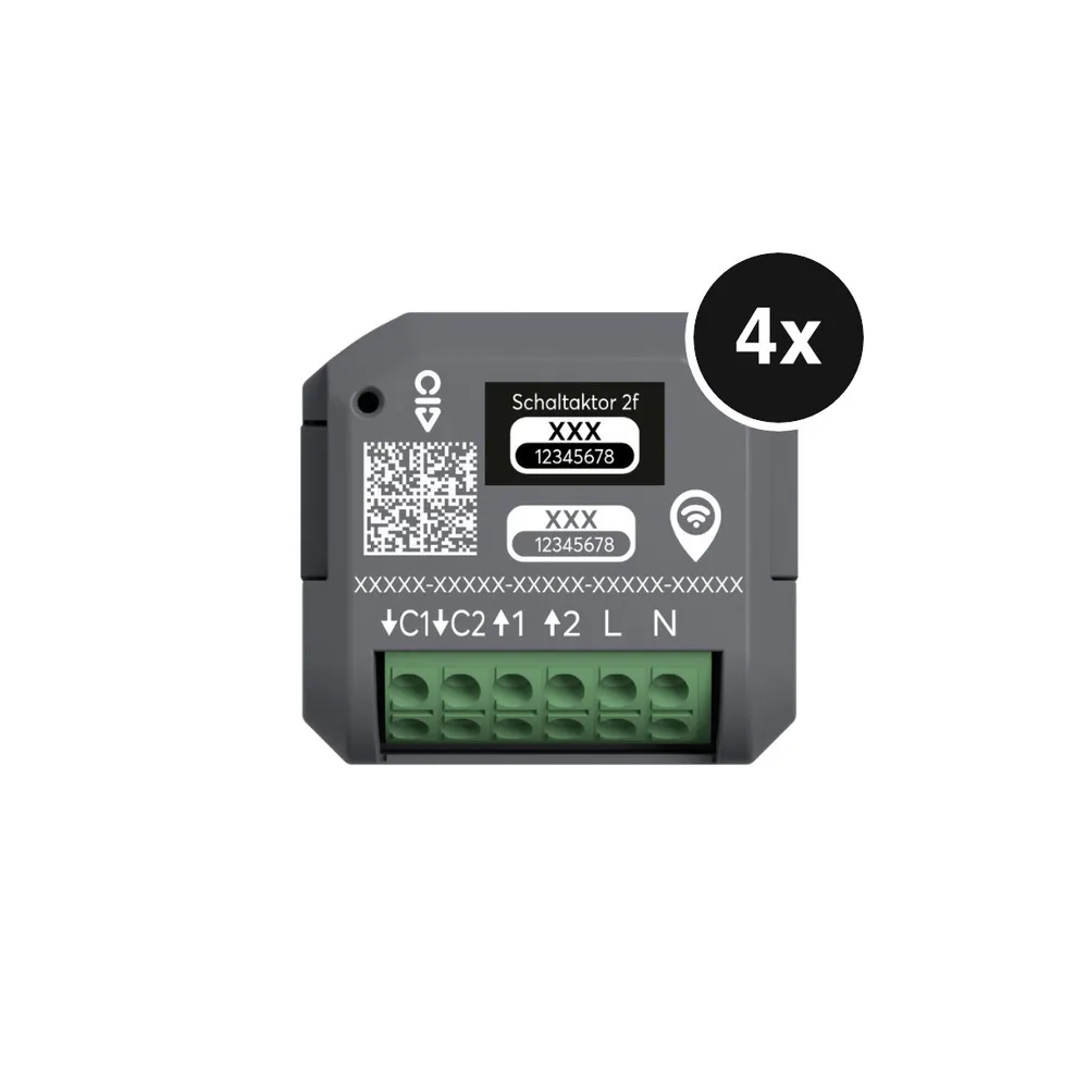 Busch-Jaeger Schaltaktor free@home wireless - zur Lichtsteuerung, Unterputz, 2-Kanal, 4,3 A - 4er-Set