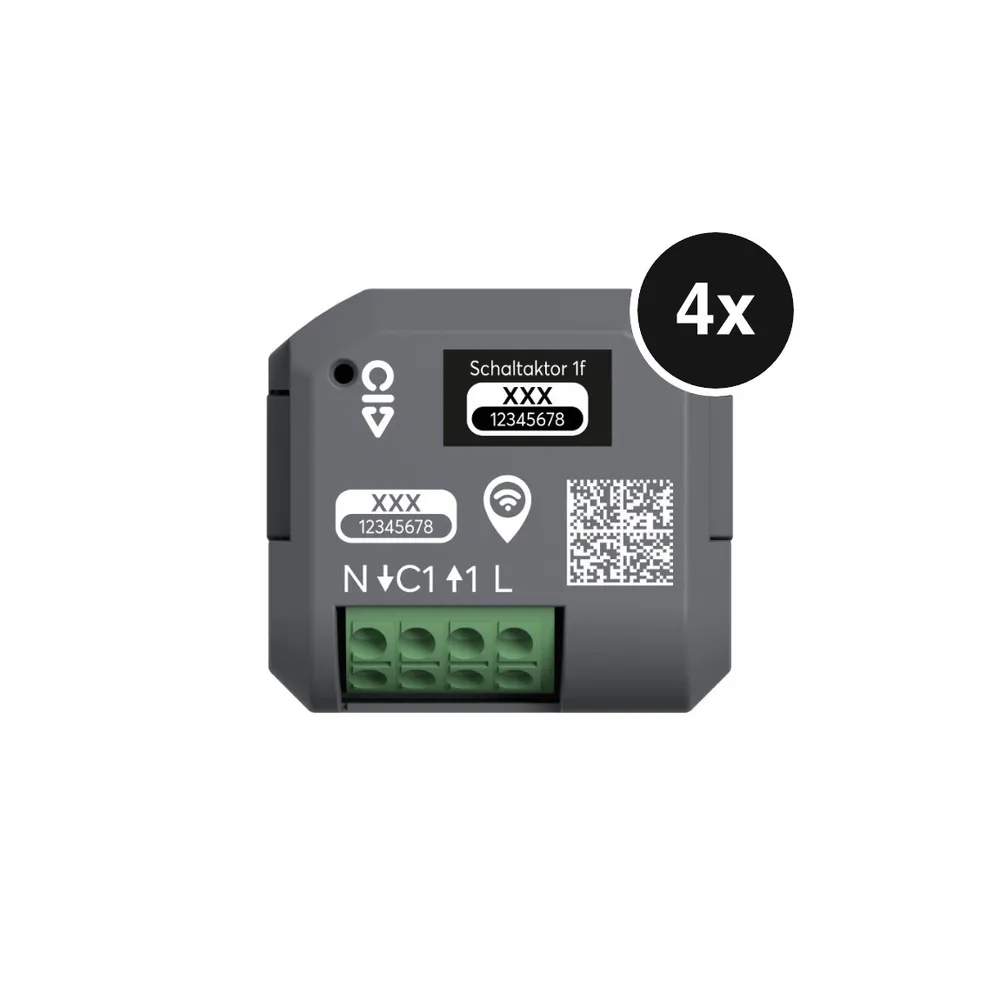 Busch-Jaeger Schaltaktor free@home wireless - zur Lichtsteuerung, Unterputz, 1-Kanal, 13 A - 4er-Set
