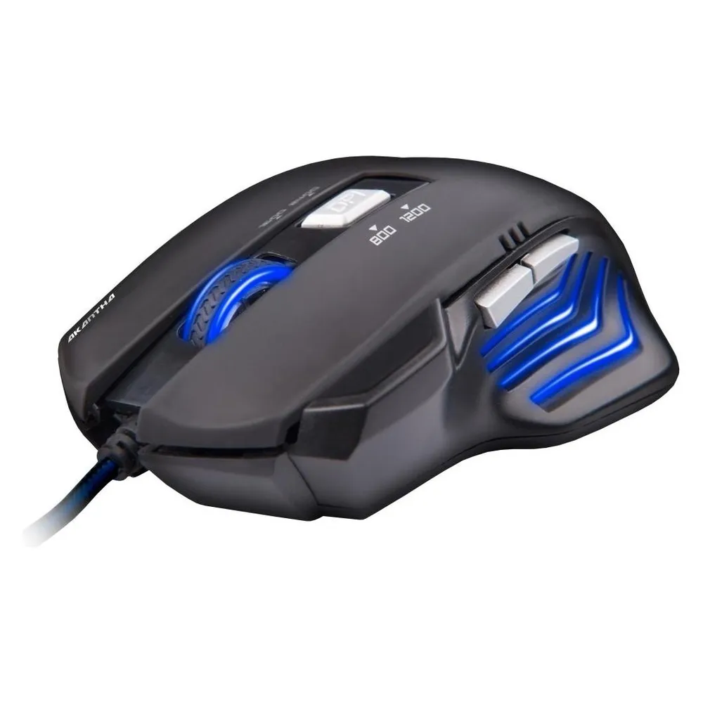Ratón C-Tech Akantha Gaming USB 2400 DPI Blau 6 Programmierbare Tasten
