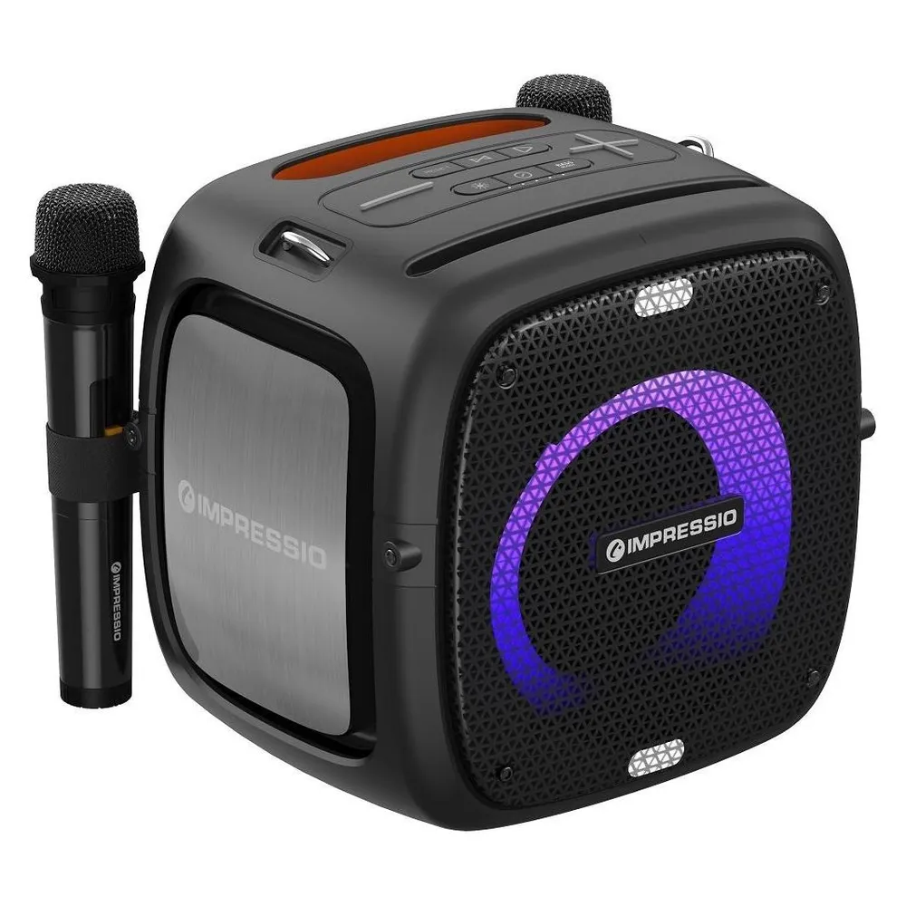 C-Tech repro Impressio Qubis, Party reproduktor, 80W, Bluetooth, SD, USB, AUX, 2x mikrofon