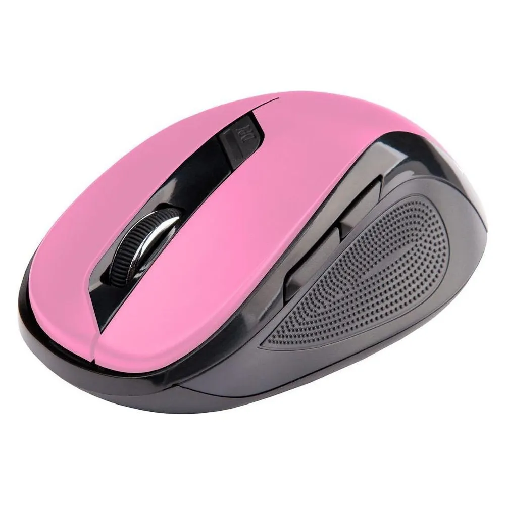 Ratón C-Tech WLM-02P Kabellos 1600DPI Schwarz Rosa 6 Tasten Ergonomisch