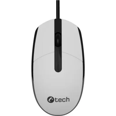 Ratón C-Tech WM-10W USB 1200 DPI Schwarz Weiß mit Scrollrad