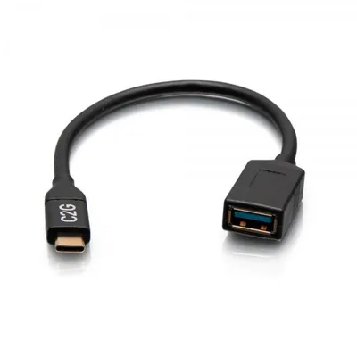 Adapter USB-C Männchen zu USB-A Weibchen C2G USB 3.2 Gen 1 5 Gbps Schwarz