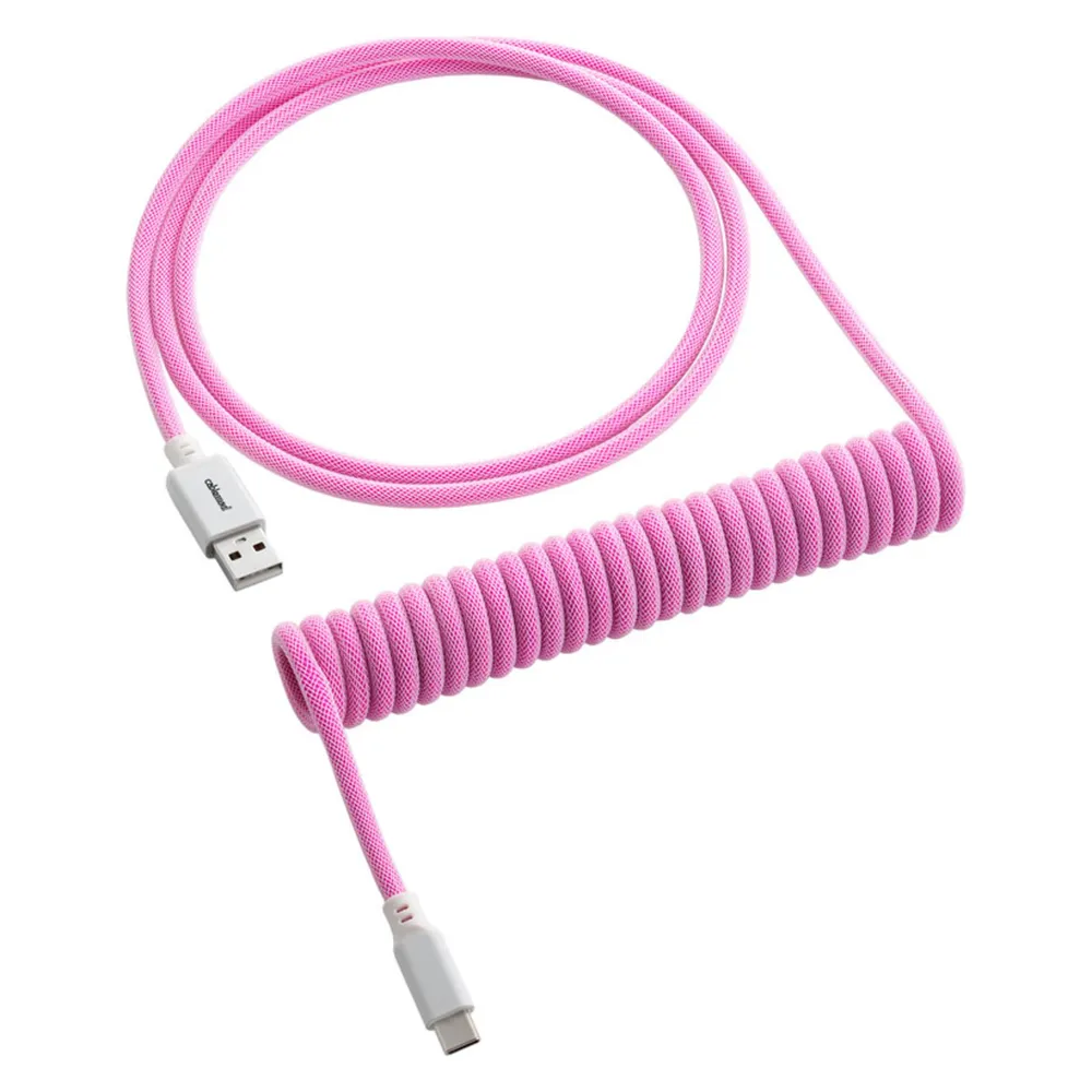CableMod Classic Coiled Keyboard Cable USB-C zu USB Typ A, Strawberry Cream