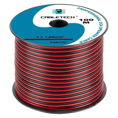Cabletech CCA 1.0mm Lautsprecherkabel Schwarz-Rot