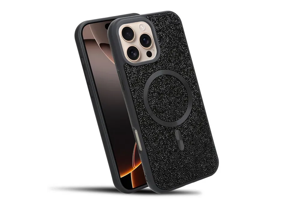 Cadorabo Handyhülle Apple iPhone 16 PRO MAX, Hülle Schutzhülle Case Cover kompatibel mit Magsafe Diamant Glitzer