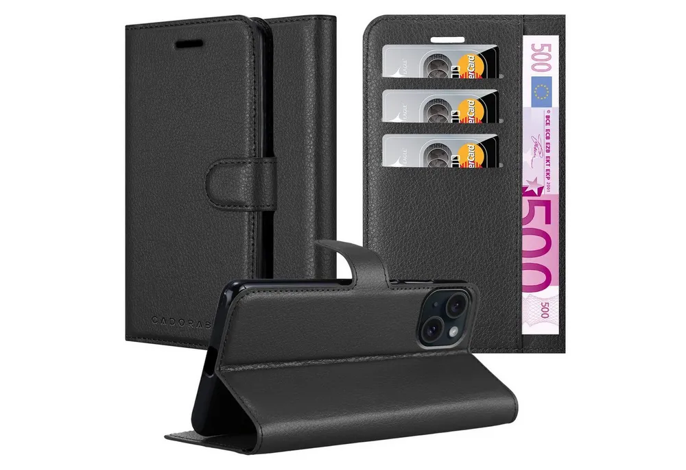 Cadorabo Handyhülle für Apple iPhone 15 PLUS Hülle Apple iPhone 15 PLUS, Hülle Schutzhülle mit Standfunktion, Kartenfach und Magnetverschluss