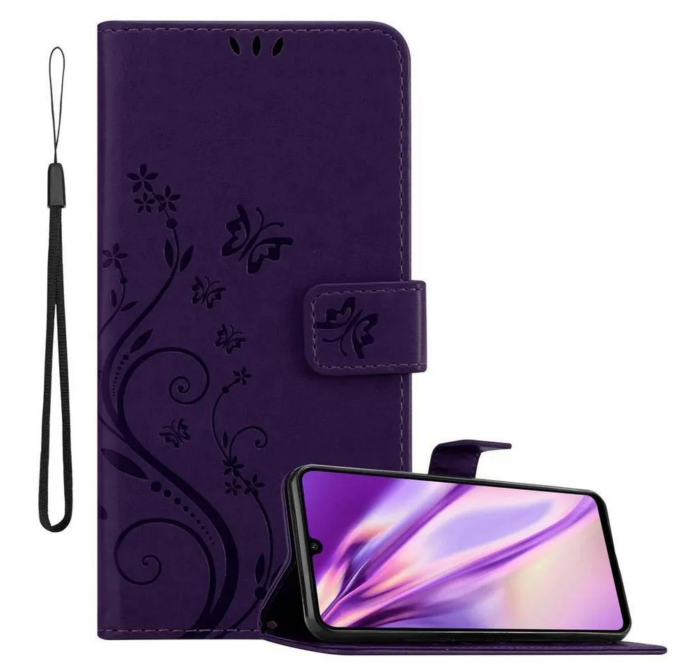 Cadorabo Handyhülle für Huawei P30 LITE Hülle Huawei P30 LITE, Hülle Schutzhülle Blumen Flower mit Standfunktion Kartenfach Magnet