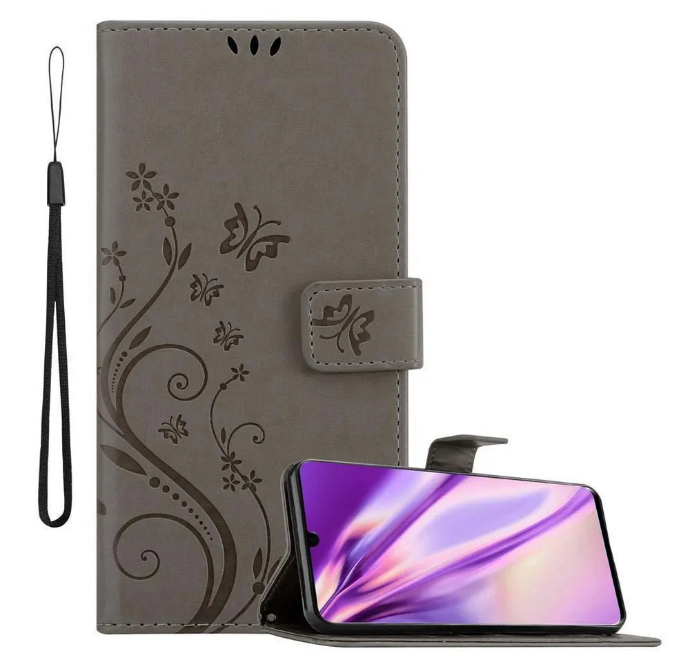 Cadorabo Handyhülle für Huawei P30 PRO Hülle Huawei P30 PRO, Hülle Schutzhülle Blumen Flower mit Standfunktion Kartenfach Magnet