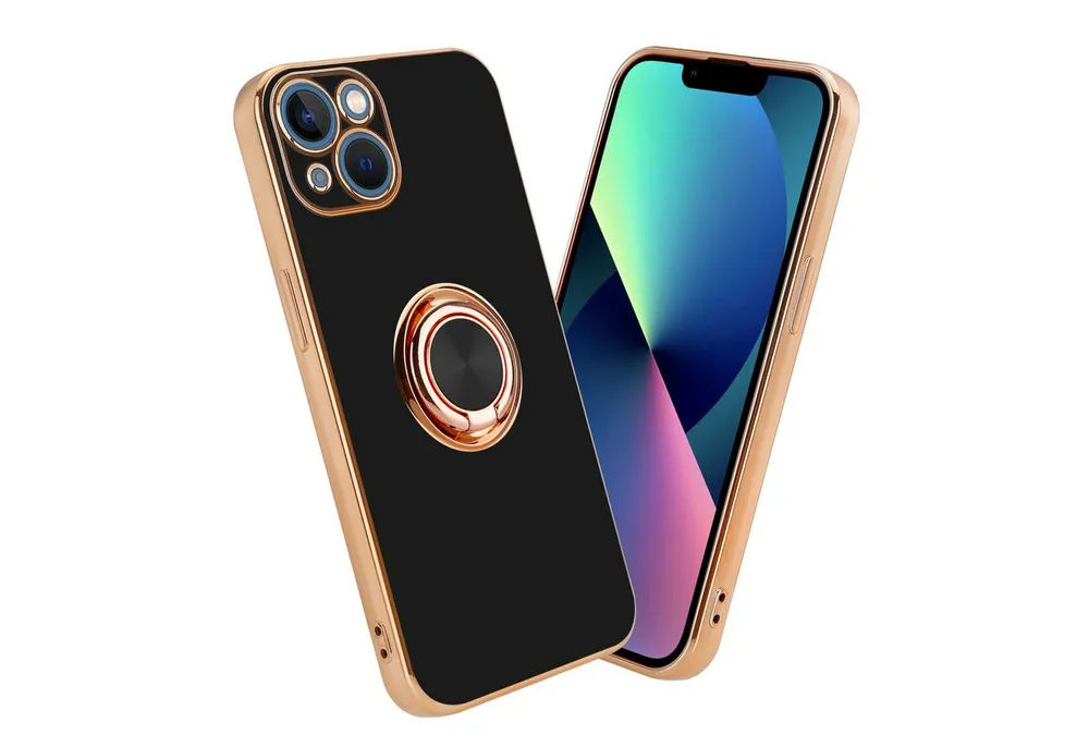 Cadorabo Handyhülle für iPhone 14 PLUS Hülle Apple iPhone 14 PLUS, Schutzhülle - TPU Silikon Hülle - mit Kameraschutz und Ring