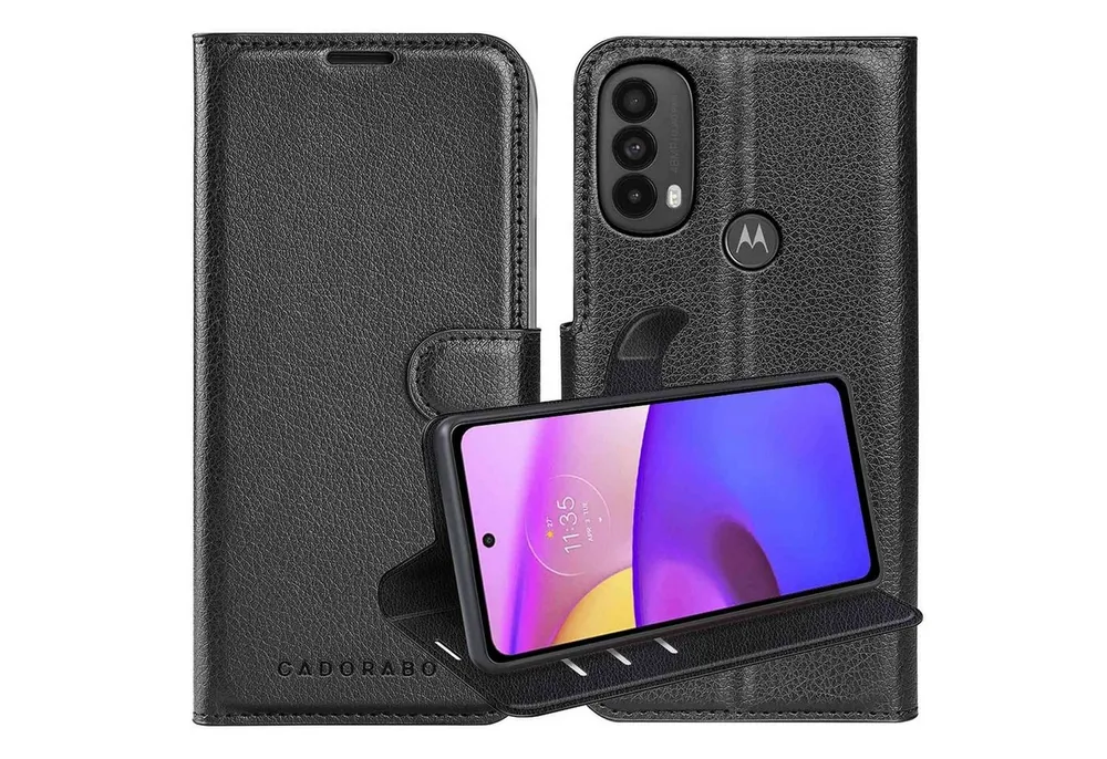 Cadorabo Handyhülle für Motorola MOTO E20 / E30 / E40 Hülle Motorola MOTO E20 / E30 / E40, Hülle Schutzhülle mit Standfunktion, Kartenfach und Magnetverschluss