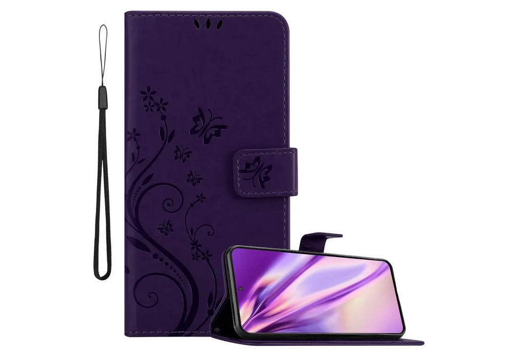 Cadorabo Handyhülle für Samsung Galaxy S22 PLUS Hülle Samsung Galaxy S22 PLUS, Hülle Schutzhülle Blumen Flower mit Standfunktion Kartenfach Magnet