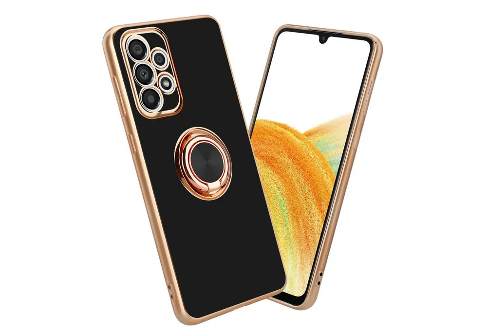 Cadorabo Handyhülle für Samsung Galaxy A52 (4G / 5G) / A52s Hülle Samsung Galaxy A52 (4G / 5G) / A52s, Schutzhülle - TPU Silikon Hülle - mit Kameraschutz und Ring