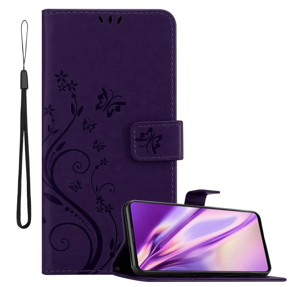 Cadorabo Handyhülle für Samsung Galaxy A51 4G / M40s Hülle Samsung Galaxy A51 4G / M40s, Hülle Schutzhülle Blumen Flower mit Standfunktion Kartenfach Magnet