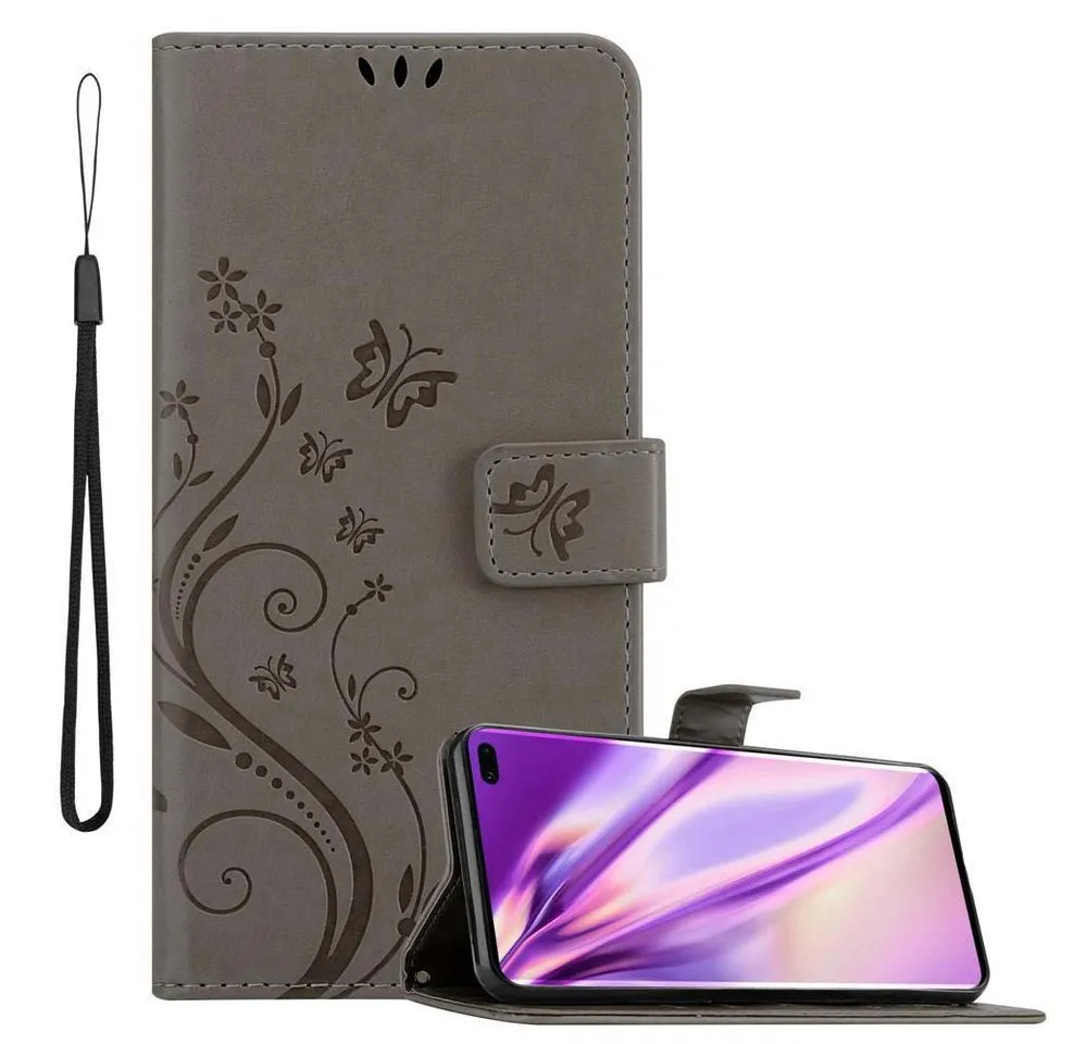 Cadorabo Handyhülle für Samsung Galaxy S10 PLUS Hülle Samsung Galaxy S10 PLUS, Hülle Schutzhülle Blumen Flower mit Standfunktion Kartenfach Magnet
