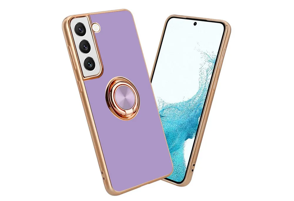 Cadorabo Handyhülle für Samsung Galaxy S21 5G Hülle Samsung Galaxy S21 5G, Schutzhülle - TPU Silikon Hülle - mit Kameraschutz und Ring
